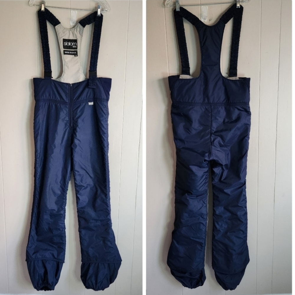 Slalom vintage vtg men's Hi Backpant snowpants blue size 32 made in USA